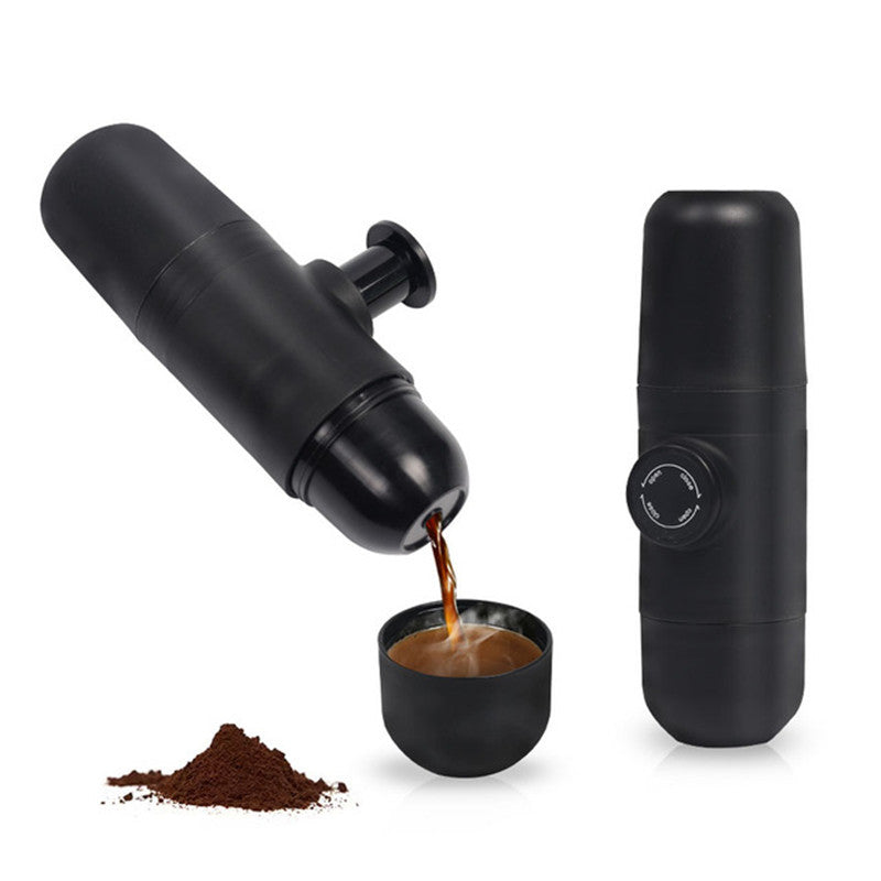 Portable hand press coffee machine