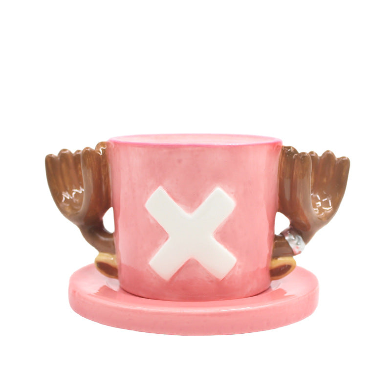 Creative ceramic One Piece fan mug (Luffy / Ace / Sabo / Chopper)