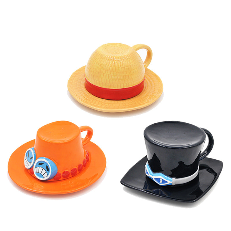 Creative ceramic One Piece fan mug (Luffy / Ace / Sabo / Chopper)